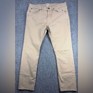 J Crew 484 Beige Cotton Straight Leg Mens Casual Pants Size 34x30